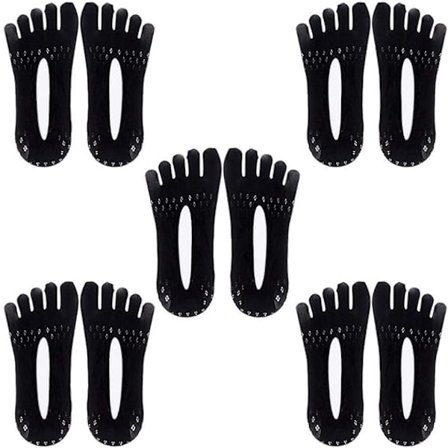 Sorte - 5 par kvinners fem-tå sokker - Ortopediske kompresjonssokker