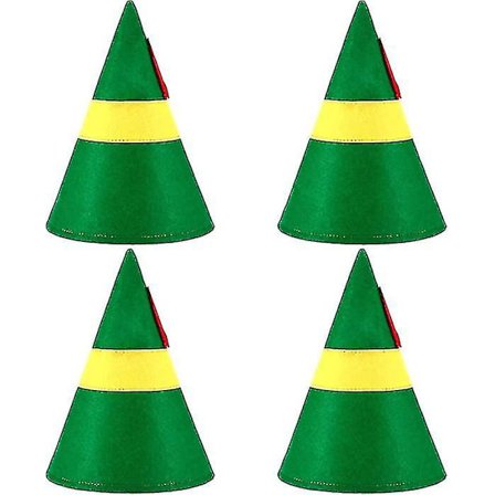 4 stk. Julemandens Elf Kostume Tilbehør til Børn Halloween Jul Elf Hat Elf Outfit til Voksne Julemandens Elf Kostume til Halloween Uu-yuhao