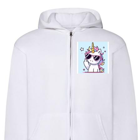 Zip-Hoodie | Hættetrøje med Lynlås til Voksne hvid S