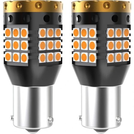 BAU15S PY21W Keltainen LED-vilkkulamppu 3700LM 3030 45 SMD Canbus Anti-ultra Flash, Vilkkulamppu (2 kpl)[co]
