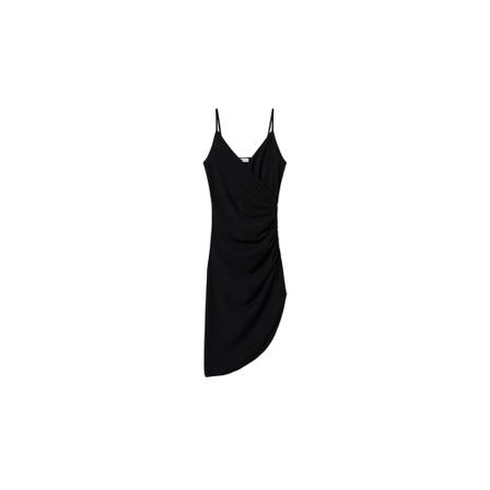 Mango Ruched detail Kjole Sort, Dame