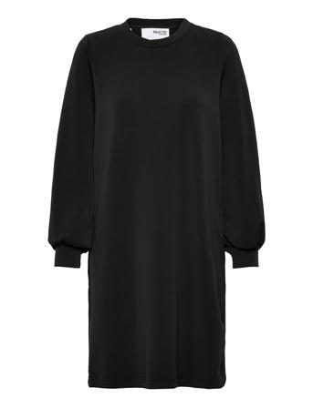 Slftenny Ls O-Neck Sweat Dress Black Selected Femme