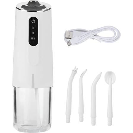 Portabel Vattentandtrådare Tandpetare 240ML 3 Lägen Tand Oral Irrigator Uppladdningsbar, 4 Munstycken, IPX7 Vattentät Elektrisk Vattentandtrådare 