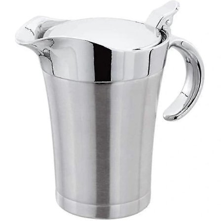 Kaksiseinäinen kastikekannu saranoidulla kannella, ihanteellinen ruostumattomasta teräksestä valmistettu kastikekaadin (750 ml)