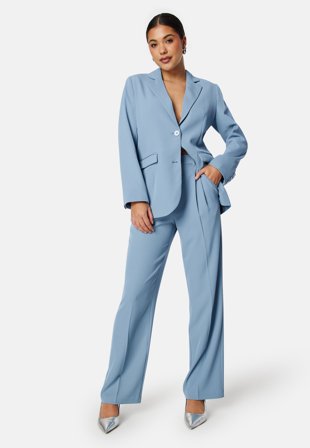 BUBBLEROOM-Straight Leg Pleated Suit Pants-34