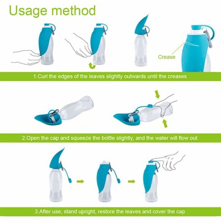 Hund Vattenflaska Bärbar Hund Vattenflaska På Resan Silikon Utomhus (Orange)