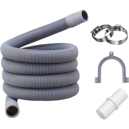 Vaskemaskine afløbsslange, 2,5 m, 3/4 inkl. beslag og klips
