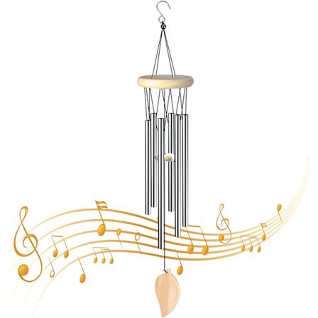 Vindspil (Sølv), Udendørs og indendørs vindspil med 6 aluminium T