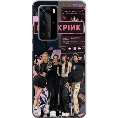 Kompatibel Mobilcover til Huawei Huawei P40 Pro BLACKPINK kollage med musikafspiller, mode æstetik og lyserød sort farvetema, stærk K pop følelse