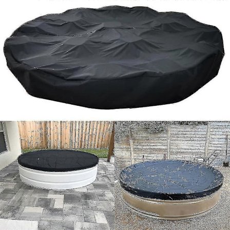 Rundt Vinterbassengdeksel 200g/M Presenning Størrelse 244cm Svart