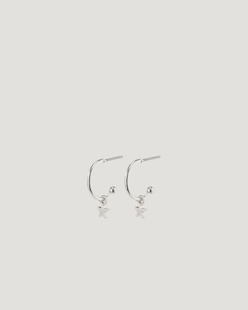 Pilgrim AVA star hoop earrings Silverfärgad Smycken Tjej - Kids Brand Store
