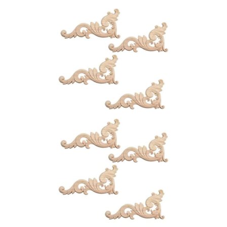 16 kappaletta koriste-elementti puukoristeet käsintehty vaatekaapin huonekalujen kulmaan 15X7,5cm.pa