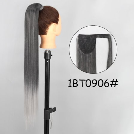 34 tommer syntetisk hestehale hårforlængelsesclips i falsk paryk-hårstykke Blond viklet rundt Pigtail Lang glat overhead hestehale