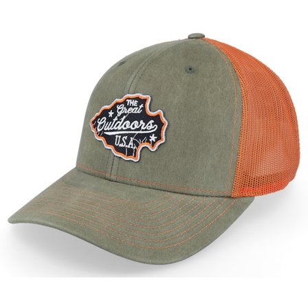 Wild Spirit - Verde trucker Cappellino - The Great Outdoors Usa Dark Loden/Terra Cotta @ Hatstore