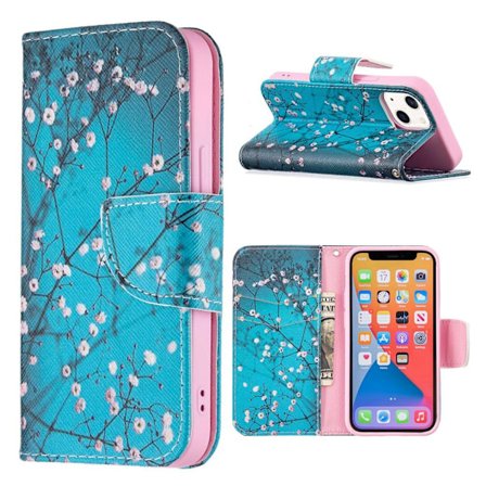 Wonderland iPhone 13 Mini Läppäkotelo - Plum Blossom