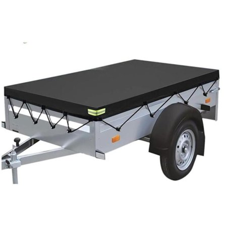 Sort Trailer Presenning 214x122x13cm Oxford Stof Vandtæt Vindtæt Solbeskyttelse Rivefast