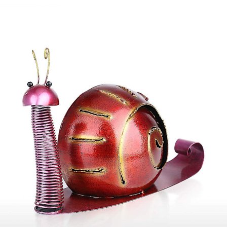 Havefigur af snegl til haven Metal Patio Græsplæne Have Dekorationer Naturlig Landhus Skulptur Rød