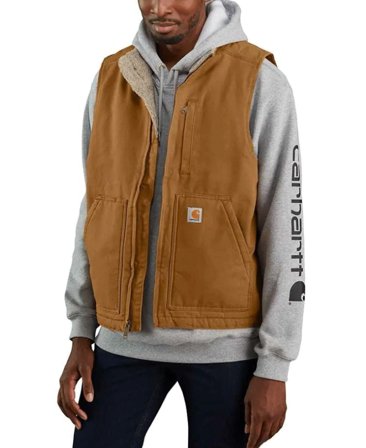 Carhartt Workwear Washed Duck Lined Mock Neck Carhartt Brown