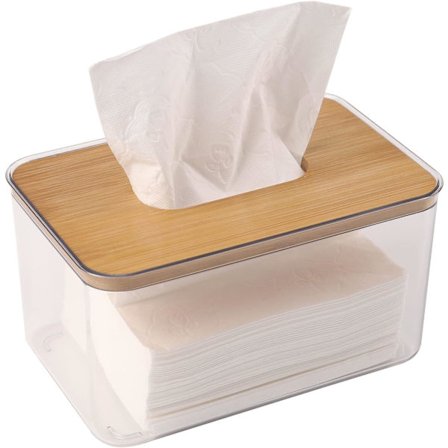 Akryl Tissue Box (Rektangulär), Akryl Våtservettsbehållare för Tvättstuga, Bord Genomskinlig Våtservettsdispenser