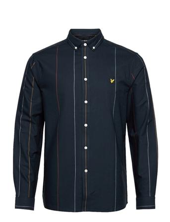 Vertical Stripe Long Sleeve Oxford Shirt Skjorta Casual Blå Lyle & Scott
