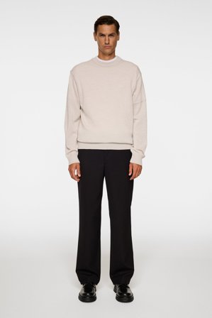 J.Lindeberg - Kino Merino Crew - Fashion - Beige - Men - XXL