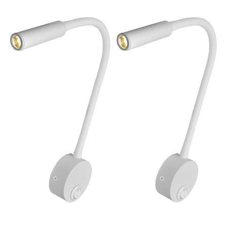 Pakke Hvid Væg Spot-Cobmontage Sengelampe -Overflade Væg, 3W, Nattelys med Knapkontakt