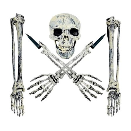 Luuranko Luut ja Kallo Muovi Spooky Fake Luuranko Halloween Koriste Rekvisiitat Hautausmaa Maaperä Dec