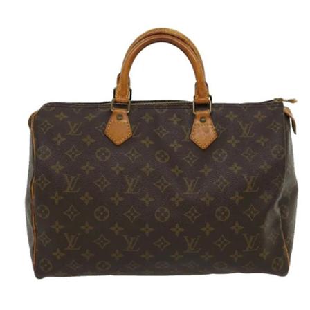 Louis Vuitton Vintage, Pre-owned Speedy 35 Monogram Handbag Bruin, Dames, Maat:ONE Size,Canvas