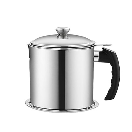 Oliebeholder i rustfrit stål med støvtæt låg til opbevaring af fritureolie i køkkenet