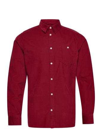 Corduroy Custom Fit Shirt - Gots/Ve Burgundy Knowledge Cotton Apparel