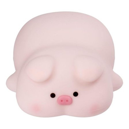 LED Nattlampa Tryck Pig Art Deco - Rosa