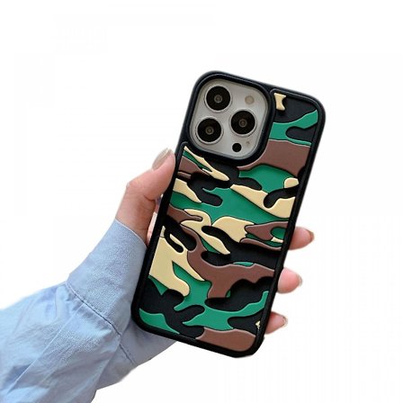 Bavurmak Klf Iphone 12, Kamuflasje Ultratynn Myk Støtsikker TPU Støtfanger Mote Anti-Glint Beskyttelsesdeksel Iphone 12 - Grønn