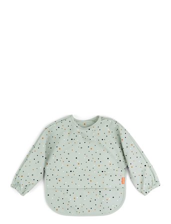 Done by Deer Sleeved Pocket Bib Happy Dots Green - Green - LENGTH FRONT:34CM SLEEVE WIDTH:72CM