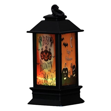 Halloween-aiheinen LED-kynttilälyhty Retro nelikulmainen lyhty ripustettava koriste kodin puutarhan sisustukseen