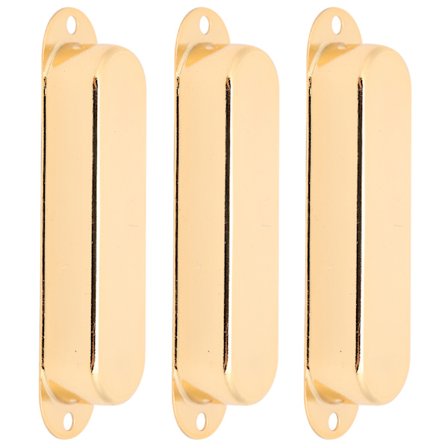 3 stk. Lukket Pickup Cover Enkelt Uten Hull Messing Instrument Gitar Musikktilbehør Gull