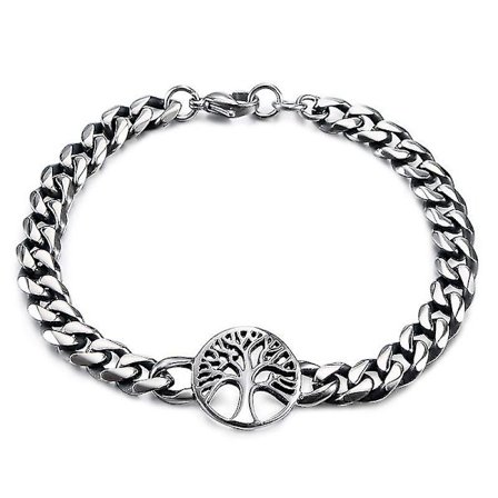 Fashion Tree Of Life Armband i Rostfritt Stål Smycken Claddagh Stil C(A stil Träd)