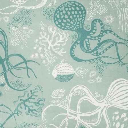 Littlephant Tyg på löpmeter - Aquatic, blå/blå metervara Blå 145 cm