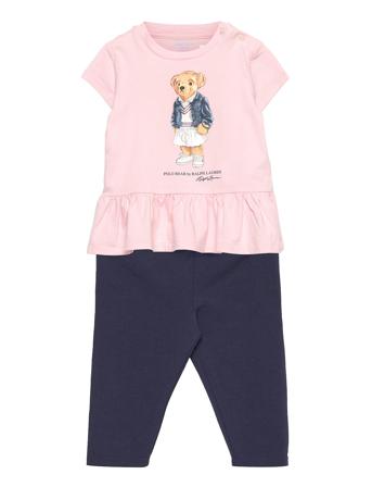 Polo Bear Jersey Top & Legging Set Pink Ralph Lauren Baby