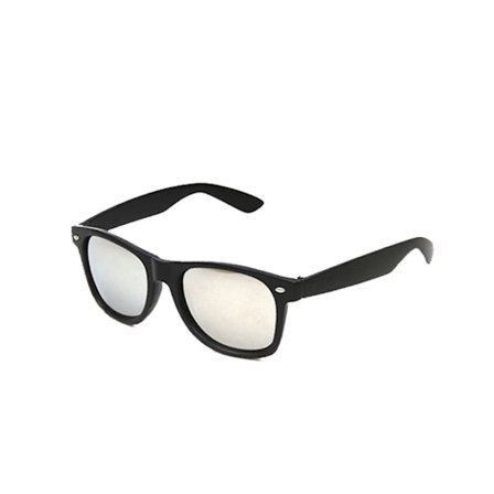 Retro wayfarer solbriller svart speilglass + senil ledning