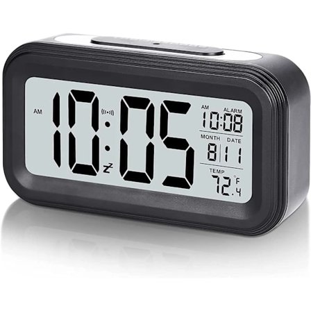 Digital vekkerklokke, digital klokke lydløs batteridrevet vekkerklokke