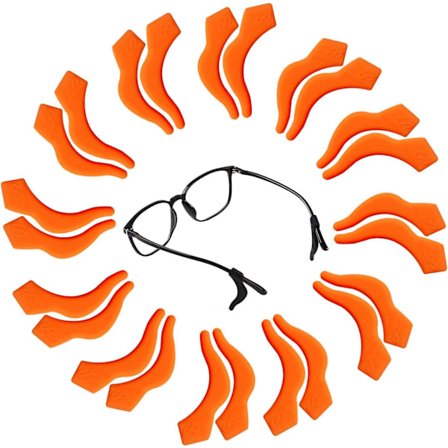Silikoniset Korvakoukut Silmälaseihin, 12 Paria Liukumattomia Joustavia Silmälasien Sankojen Päiden Pidikkeitä, Liukueste Laseille, Oranssi
