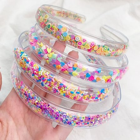 Transparent Quicksand Headbands For Children Kids Girls Fashion Glitter Sequin Teeth Hairbands Bezel Hair Hoops Hair Accessories