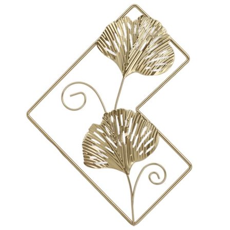 Guldblad Metal Vægkunst Nordisk Jern Hængende Dekoration til Stue Soveværelse