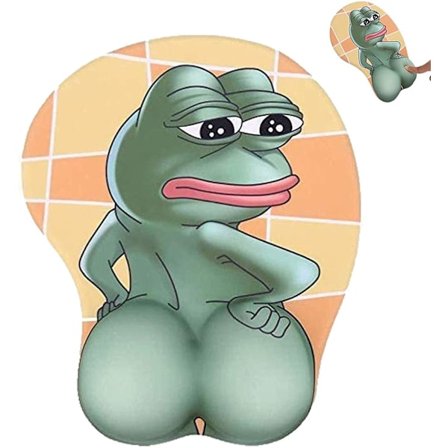 3D Pepe Sad Frog Musemåtte Sjov Silikon Musemåtte Håndledsstøtte Pa