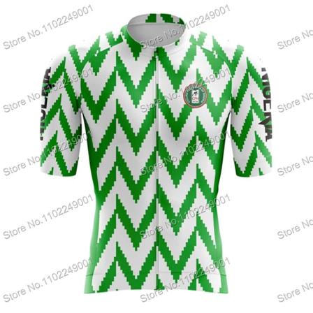 Nigeria Cykeltøj Sommer Cykling Kortærmede Jersey Sæt Herre Road Bike Shirt Dragt Cykel Bib Shorts MTB Sportswear 4 XXL