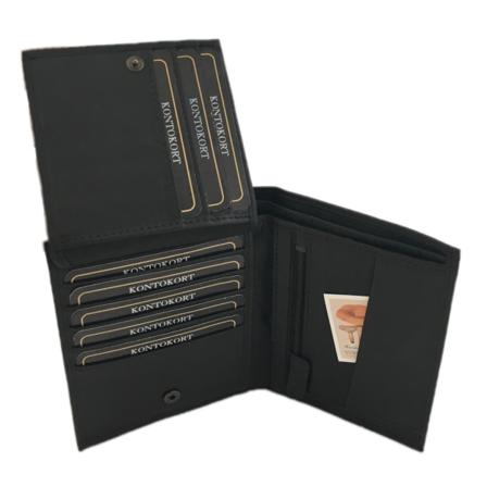 Stor Och Platt Plånbok I Mjuk Skinn För Dam/herr Svart One Size