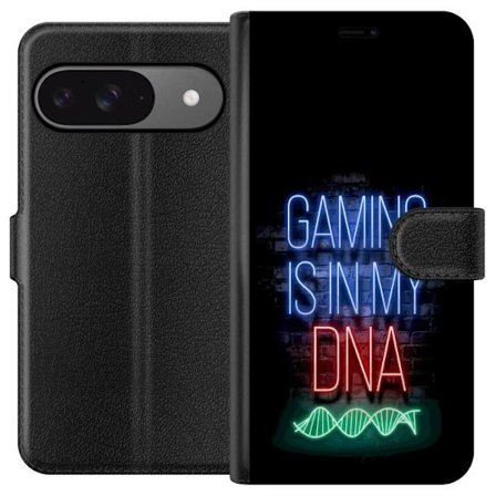 Yhteensopiva Lompakkokotelo Google Pixel 9 Viktor Gyökeresin muotokuva vihreässä paidassa, jossa on leijonamotiivi ja intensiivinen vihreä tunnelma