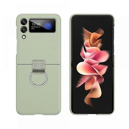 SBSG Skal för Galaxy Z Flip 4 med Ring (2022), Stöttåligt Slimmat Skyddande TPU Silikon Telefonskal med Avtagbar Fingerögla