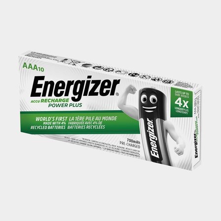 Rechargeable AAA batteries Energizer Recharge Power Plus, 1.2 V, nickel-metal hydride (NiMH), 700 mAh, 10-pack