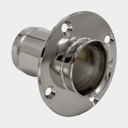 Bordsgenomföring rak med droppkant, RF, anslutning 45 mm